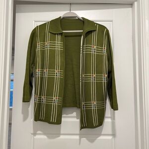 Vintage Union Made green patterned sweater